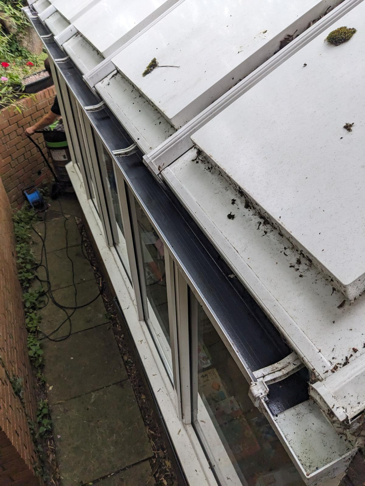 Gutters after cleaning