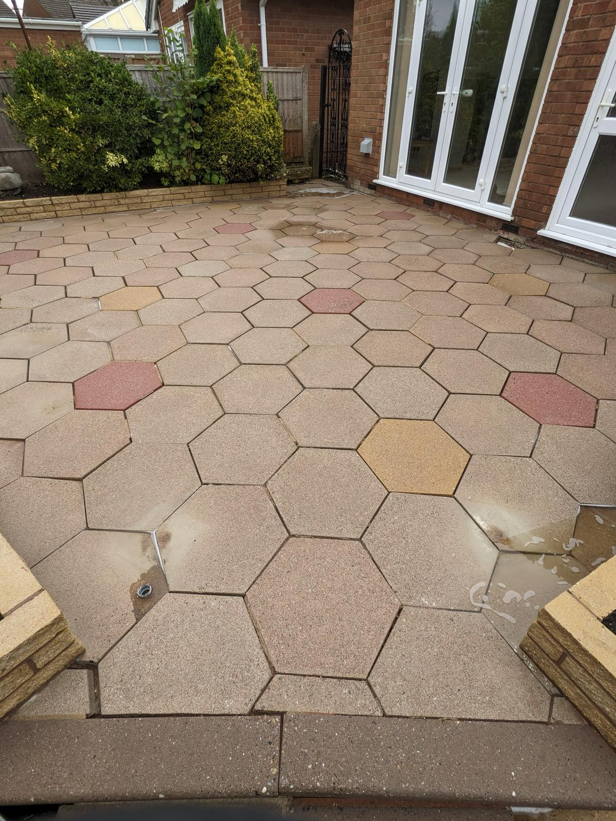 Block paving after cleaning