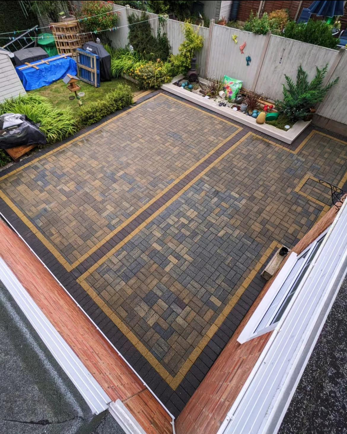 Block paving after cleaning